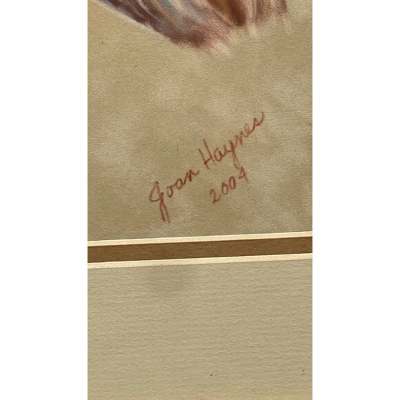 Framed Dog Portrait Joan Haynes 2004 Golden Retriever Art Gold Wall Decor READ - Picture 2 of 10